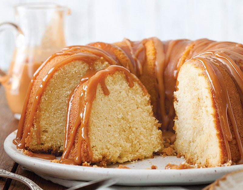 Pound Cake with Mrs. Stephanie's Caramel Sauce